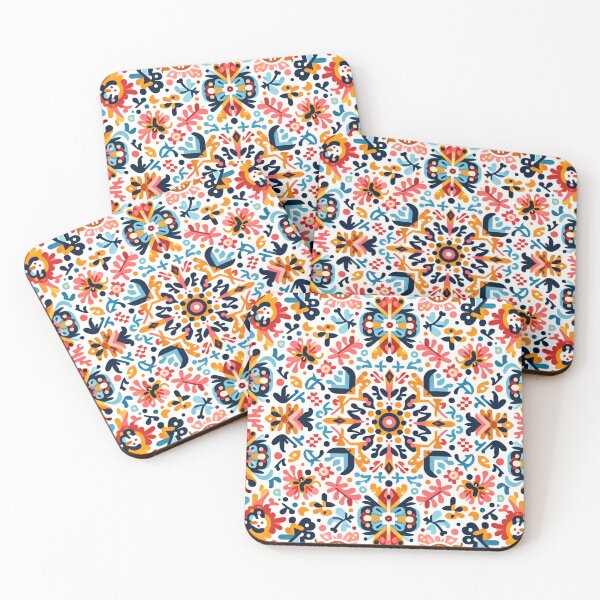 Item preview, Scandinavian & Hungarian Folk Art Pattern – Vibrant Floral Symmetry by heidiannemorris designed and sold by FOLK ART FUSION by heidiannemorris.