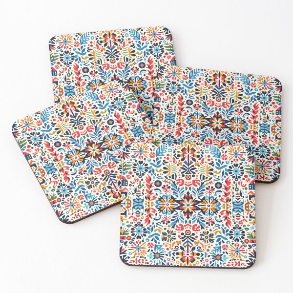Item preview, Scandinavian & Hungarian Folk Art Pattern – Vibrant Floral Symmetry by heidiannemorris designed and sold by FOLK ART FUSION by heidiannemorris.