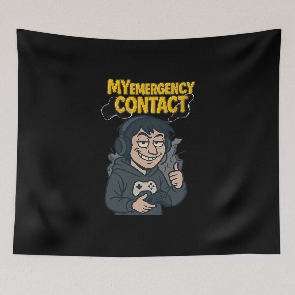 Item preview,  "My Emergency Contact - Gamer Chaos Cartoon Design" designed and sold by Ironzoulz.