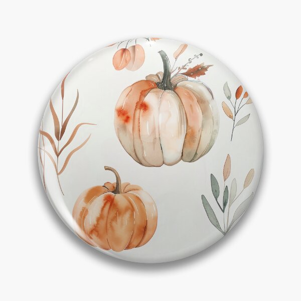 Item preview, lose watercolour pumpkins in orange and beige designed and sold by PoppyLaneStudio.