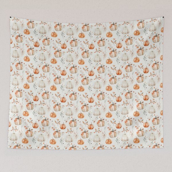 Item preview, lose watercolour pumpkins in orange and beige designed and sold by PoppyLaneStudio.