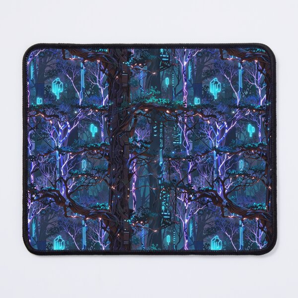 Item preview, Cybernetic forest, metallic trees, neon energy veins designed and sold by CoolPixels.