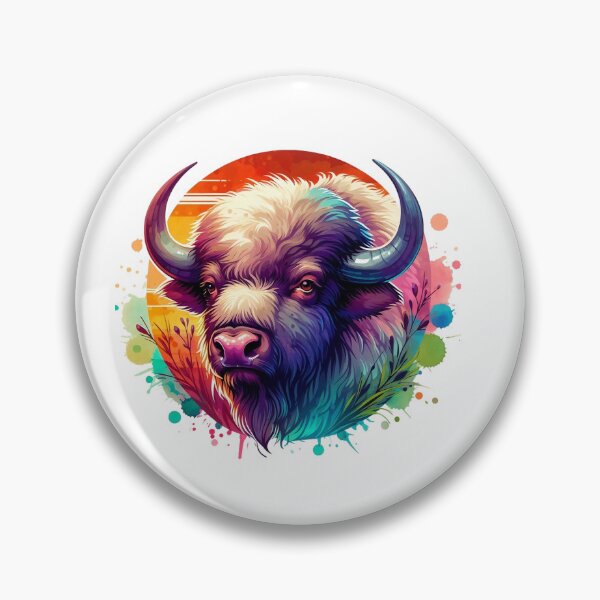 Item preview, Buffalo art with a colorful background designed and sold by Marcoshop10.