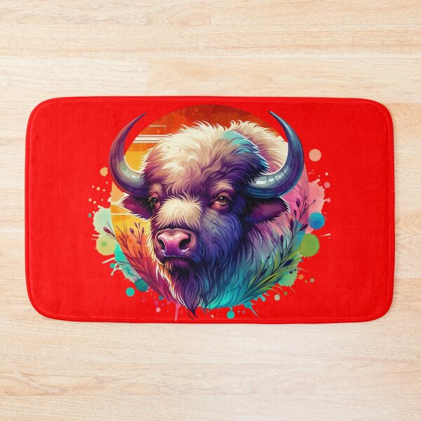 Item preview, Buffalo art with a colorful background designed and sold by Marcoshop10.