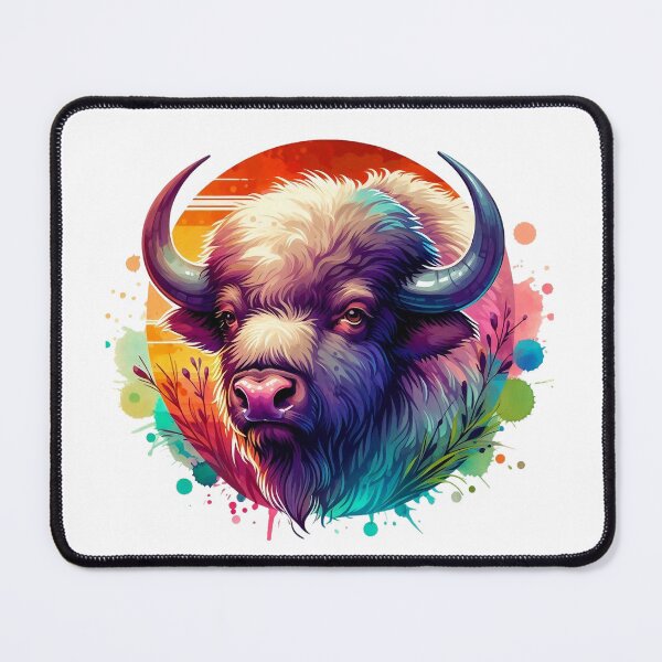 Item preview, Buffalo art with a colorful background designed and sold by Marcoshop10.
