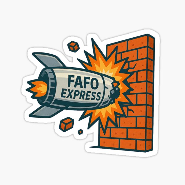 Item preview, FAFO Express Rocket Crash – Futuristic Satire Cartoon Design designed and sold by Bratak.