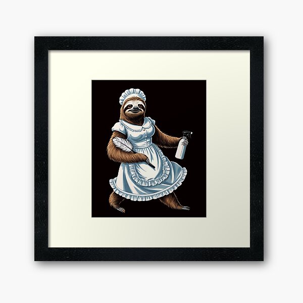 Item preview, Funny Sloth Housekeeper – Lazy Cleaning Crew | Cute Sloth Maid Art designed and sold by KritterKidding.