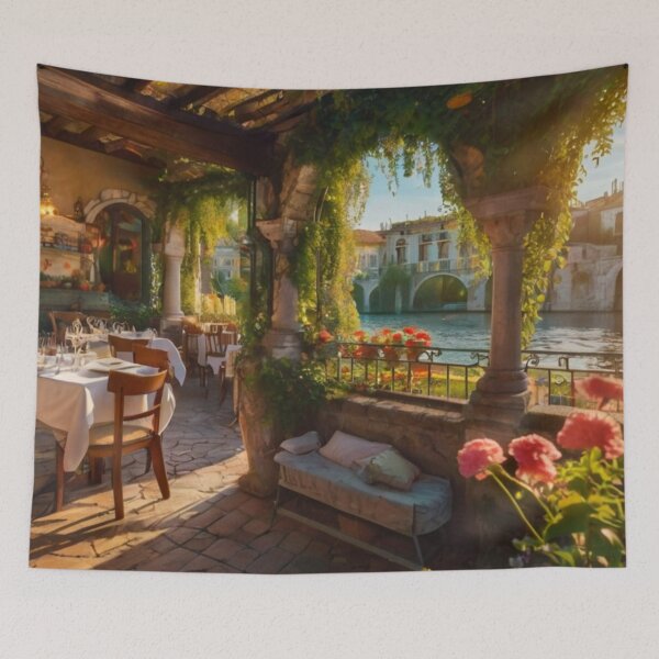 Item preview, A Magical Dining Retreat with a City and Canal View designed and sold by BlareBlare.