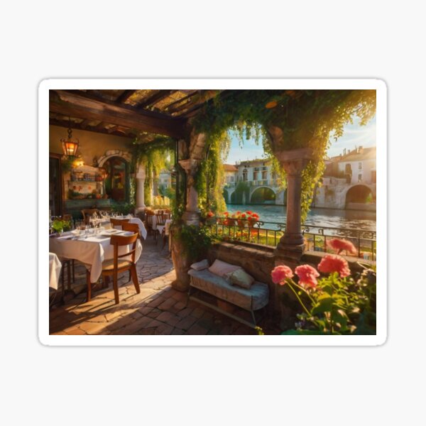 Item preview, A Magical Dining Retreat with a City and Canal View designed and sold by BlareBlare.