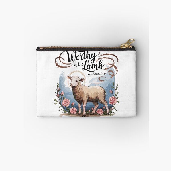 Item preview, Worthy Is the Lamb – Rev 5:12 Easter Design with Lamb Surrounded by Flowers designed and sold by HahaHandlesHub.