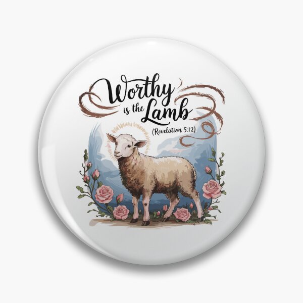 Item preview, Worthy Is the Lamb – Rev 5:12 Easter Design with Lamb Surrounded by Flowers designed and sold by HahaHandlesHub.