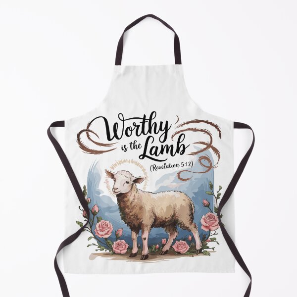 Item preview, Worthy Is the Lamb – Rev 5:12 Easter Design with Lamb Surrounded by Flowers designed and sold by HahaHandlesHub.