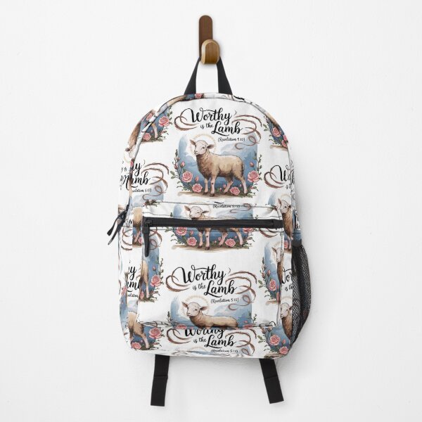 Item preview, Worthy Is the Lamb – Rev 5:12 Easter Design with Lamb Surrounded by Flowers designed and sold by HahaHandlesHub.