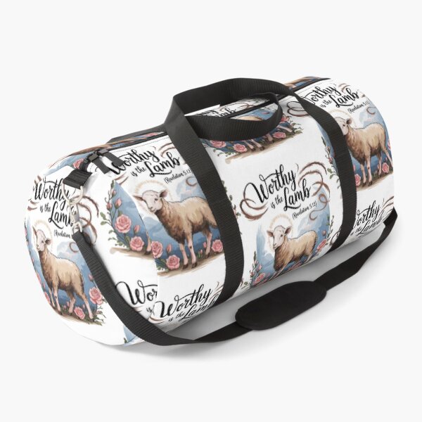 Item preview, Worthy Is the Lamb – Rev 5:12 Easter Design with Lamb Surrounded by Flowers designed and sold by HahaHandlesHub.