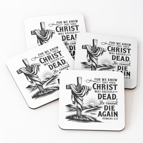Item preview, For We Know That Since Christ Was Raised – Romans 6:9 Easter Design with Cross, Veil, and Landscape Decor designed and sold by HahaHandlesHub.