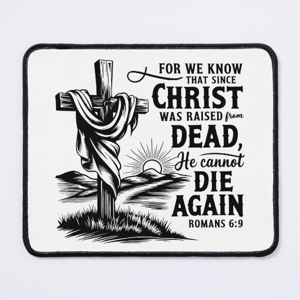 Item preview, For We Know That Since Christ Was Raised – Romans 6:9 Easter Design with Cross, Veil, and Landscape Decor designed and sold by HahaHandlesHub.