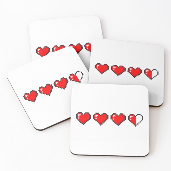 Item preview, Full + Half Heart Containers Life Bar Pixel Art Gamer Health designed and sold by shaewildstudio.