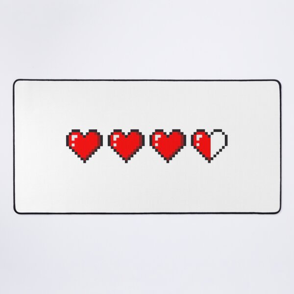 Aperçu de l'œuvre Conteneurs de cœur pleins et demi Barre de vie Pixel Art Gamer Health créée et vendue par shaewildstudio.