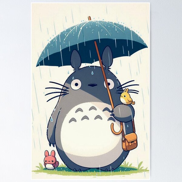 Vista previa del artículo con la obra «Arte mural de Totoro, magia inspirada en Studio Ghibli», diseñado y vendido por Med-th-ewolf.