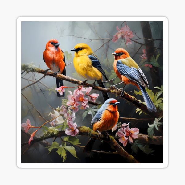 Item preview, Four Feathered Friends designed and sold by thecheekymonkey.