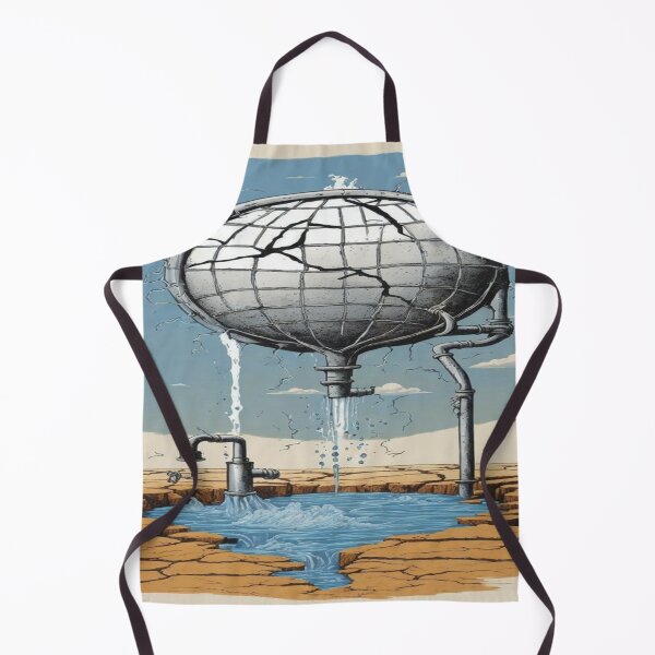 Item preview, Creative Design with a Metaphorically Cracked Earth and Drying Lakes Signaling Global Water Shortage designed and sold by GenArtHaven.