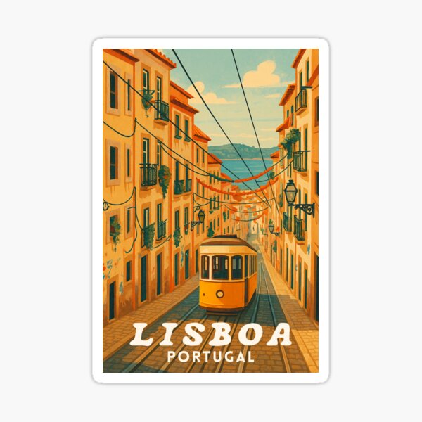 Artikel-Vorschau von Lissabon Portugal Straßenbahn Retro Reise Kunstwerk, designt und verkauft von JackCurtis1991.