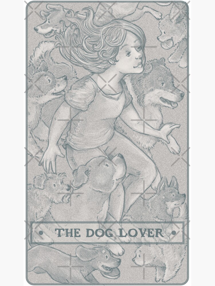 Thumbnail 3 of 3, Magnet, The Dog Lover | Tarot Card Style designed and sold by elspethrose.