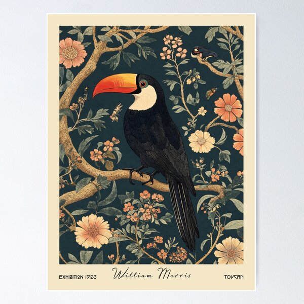 Item preview, William Morris Toucan in Floral Jungle designed and sold by MidCenturyStore.