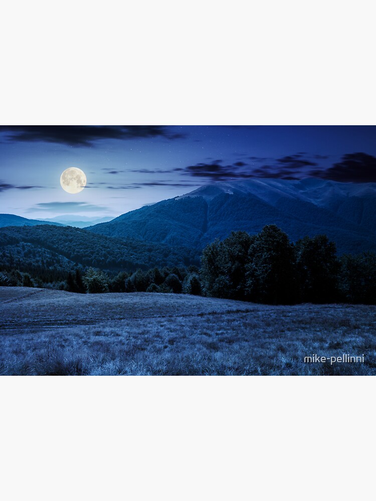 Thumbnail 3 of 3, Sticker, beech forest near Apetska mountain at night designed and sold by mike-pellinni.