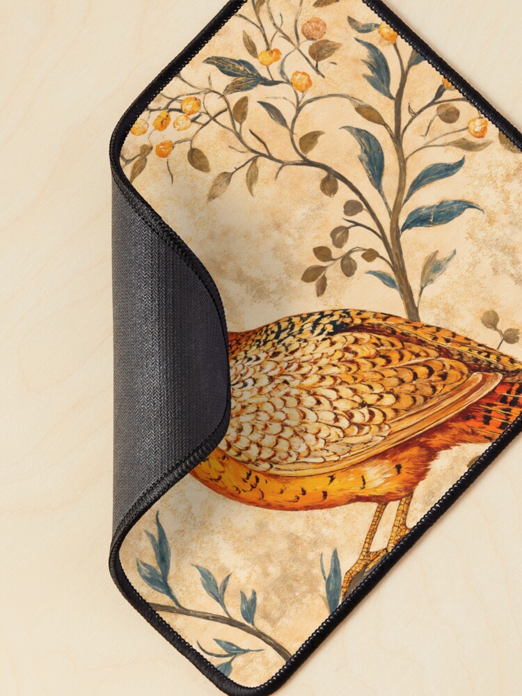 Aperçu 2 sur 5. Tapis de souris avec l'œuvre Forêt florale de faisans de William Morris créée et vendue par MidCenturyStore.