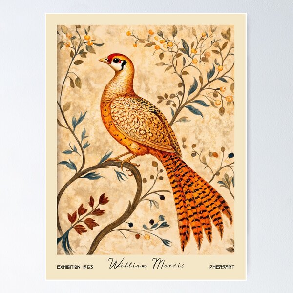 Item preview, William Morris Pheasant Floral Forest designed and sold by MidCenturyStore.
