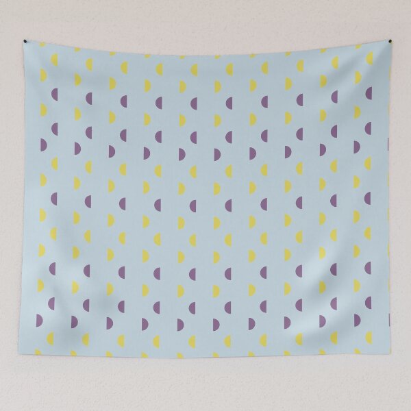 Item preview, Pastel Geometric Pattern – Yellow and Purple Half Circles on Light Blue designed and sold by lamaddalena.