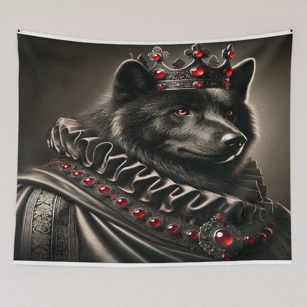 Item preview, Black Wolf in Satin Robes designed and sold by GenArtHaven.