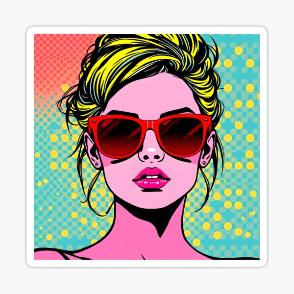 Item preview, Pop Art Portrait: Retro Sunglasses Chic designed and sold by GeDesPI Arts.