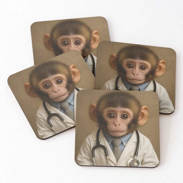 Item preview, Monkey doctor sitting for a photo session designed and sold by Painful Monkey.