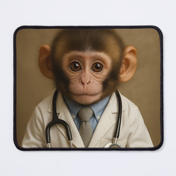 Item preview, Monkey doctor sitting for a photo session designed and sold by Painful Monkey.