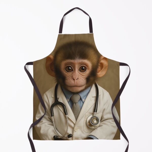 Item preview, Monkey doctor sitting for a photo session designed and sold by Painful Monkey.