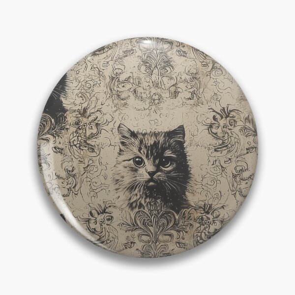 Item preview, Retro decoration idea with intricate patterns of very small distressed-textured cats covering a vintage-inspired designed and sold by Paolo Modena Photography    -   Fine Italian Art.