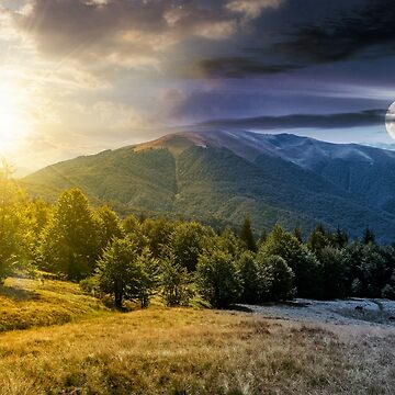 Artwork thumbnail, time change concept over the Apetska mountain by mike-pellinni