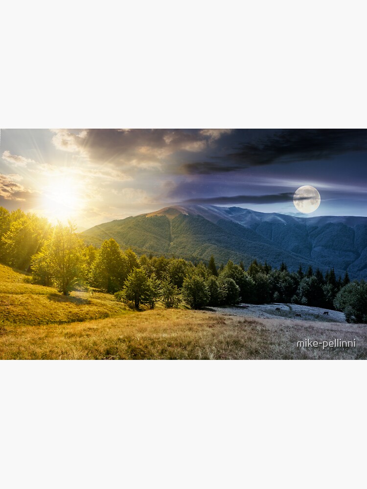 Thumbnail 3 of 3, Sticker, time change concept over the Apetska mountain designed and sold by mike-pellinni.