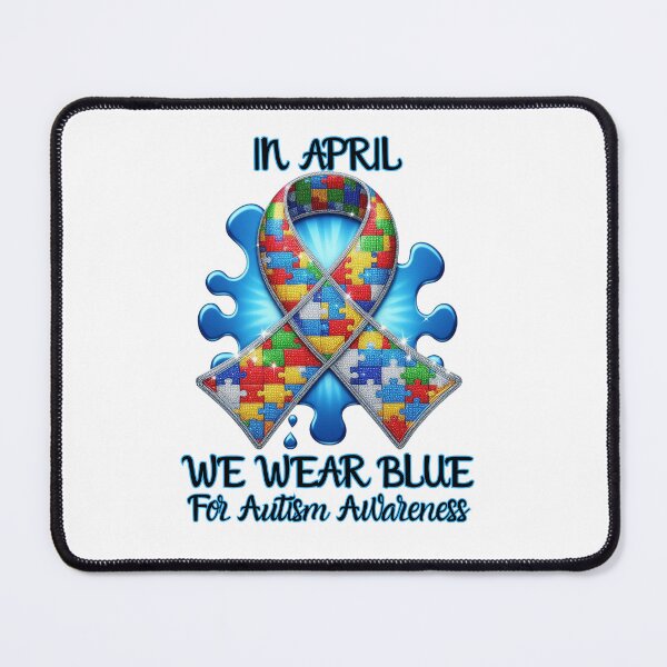 Item preview, In April We Wear Blue Autism Awareness - Sped Teacher Tee - Support Neurodiversity - Inclusion - Minds of all Kinds - Puzzle Ribbon designed and sold by Ceevie Design.