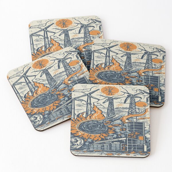 Item preview, Creative Design Depicting Renewable Energy Like Windmills and Solar panels While Still Being Undermined by Fossil Fuels designed and sold by GenArtHaven.