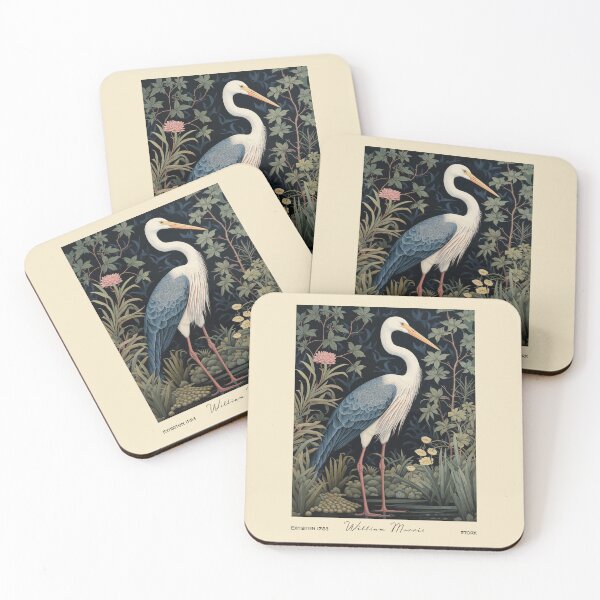 Item preview, William Morris Stork Botanical Floral designed and sold by MidCenturyStore.