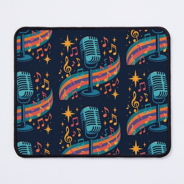Item preview, Microphone in a line och tunes and stars  designed and sold by KatkasPOD.