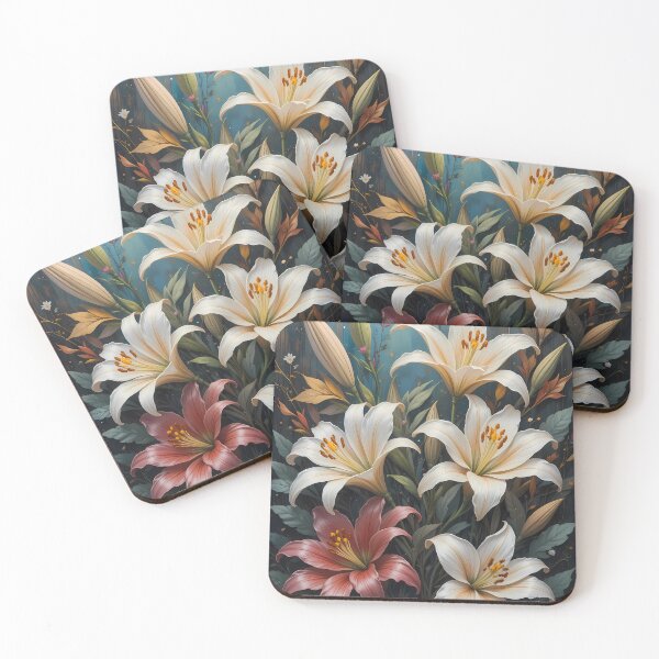 Item preview, Elegant Lilies Serene Compositions Floral Art Botanical Illustration designed and sold by ART ATTACK ZONE.