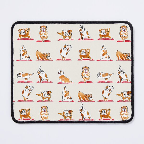 Item preview, English Bulldog Yoga Watercolor designed and sold by Huebucket.