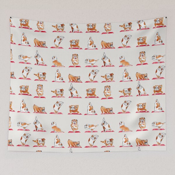 Item preview, English Bulldog Yoga Watercolor designed and sold by Huebucket.