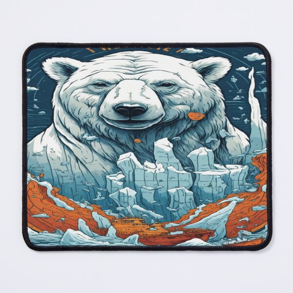 Item preview, Creative Design with Polar Bears and Melting Icebergs, Including Sinking Ships Foreshadowing the Long-Term Consequences of Climate Change designed and sold by GenArtHaven.