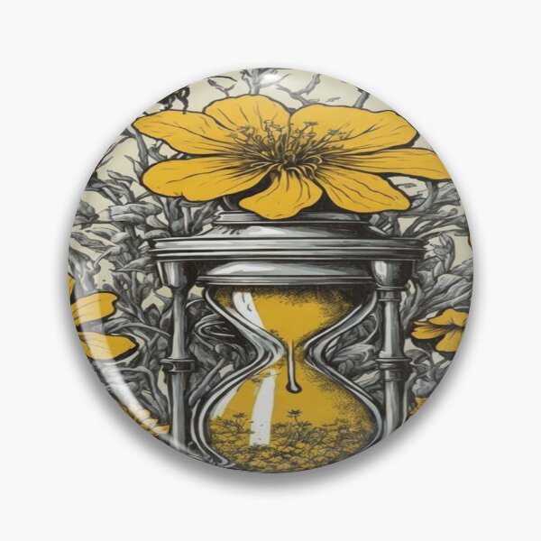 Item preview, Creative Design with Dwindling Numbers of Bees and Wilted Flowers Whose Extinction Is Imminent as By the Hourglass Counting Down to It designed and sold by GenArtHaven.