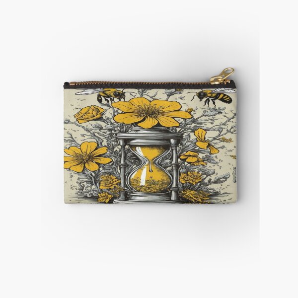 Item preview, Creative Design with Dwindling Numbers of Bees and Wilted Flowers Whose Extinction Is Imminent as By the Hourglass Counting Down to It designed and sold by GenArtHaven.